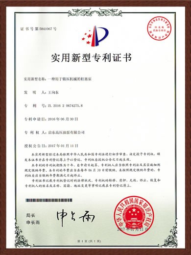 专利证书（ZL201620674275.8）